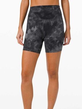 lululemon athletica Black Tie-Dye High-Rise Bike Shorts